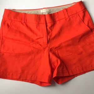 J. Crew Orange Red Twill Shorts EUC Size 8